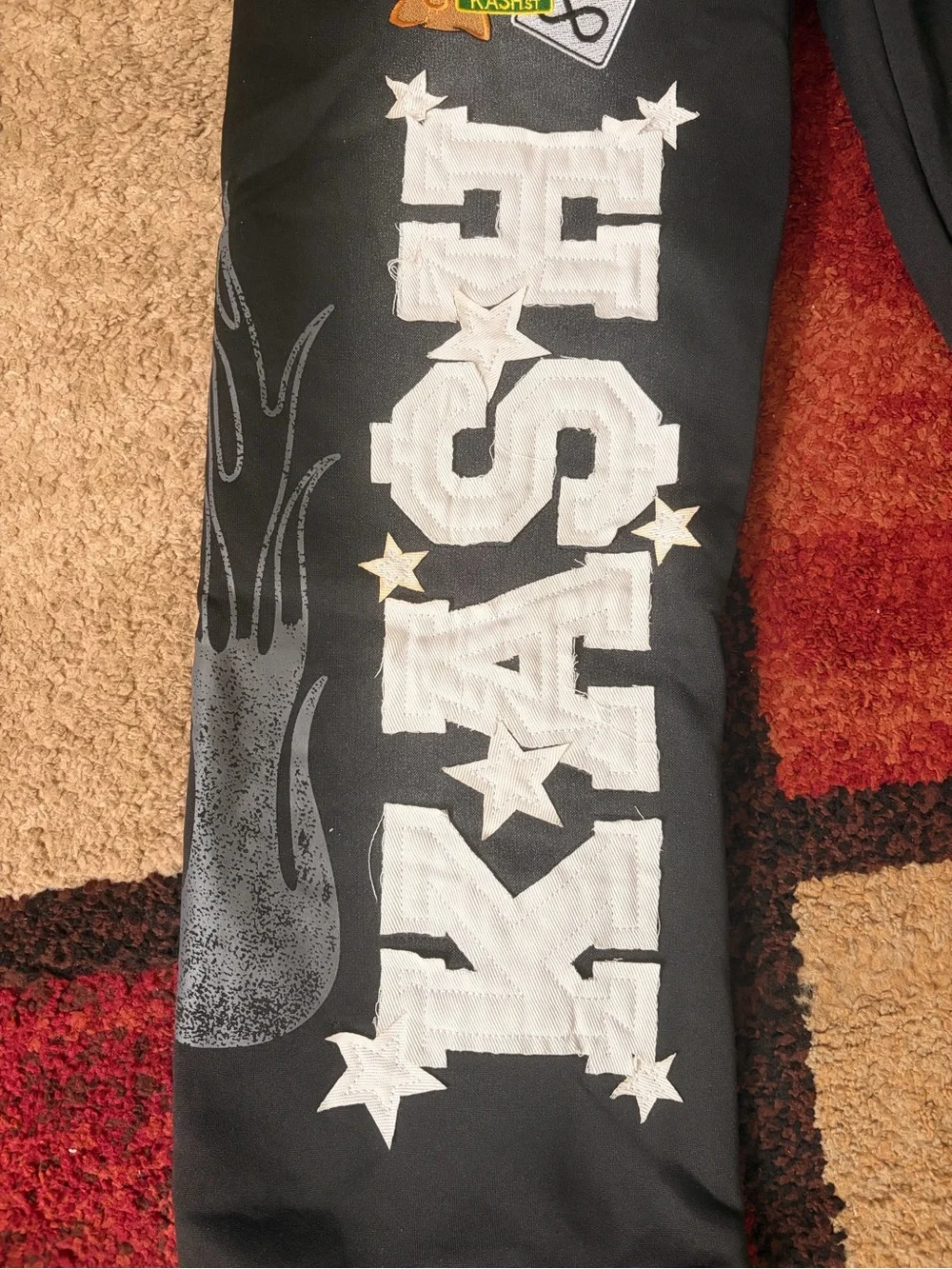 Black Graphic  Sweatpants with White Lettering